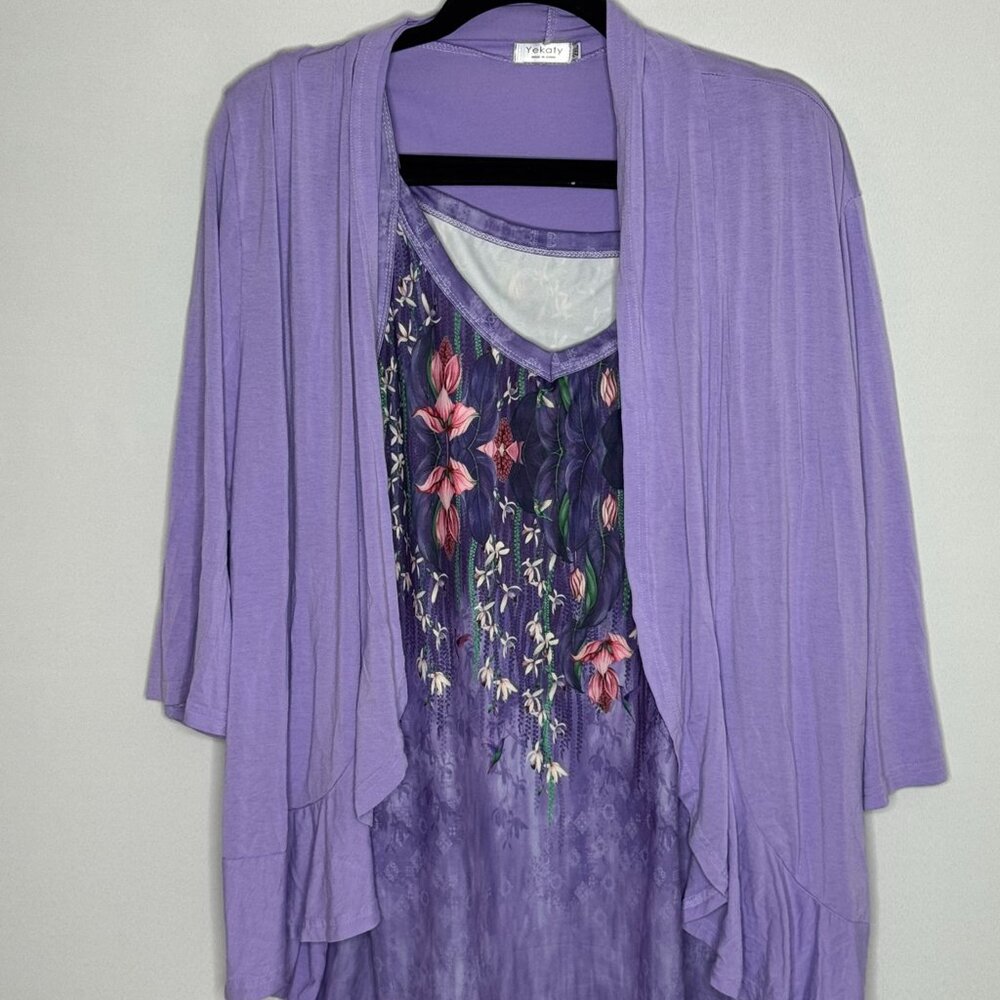 Tank Top with Cardigan Outfit 2X Orange